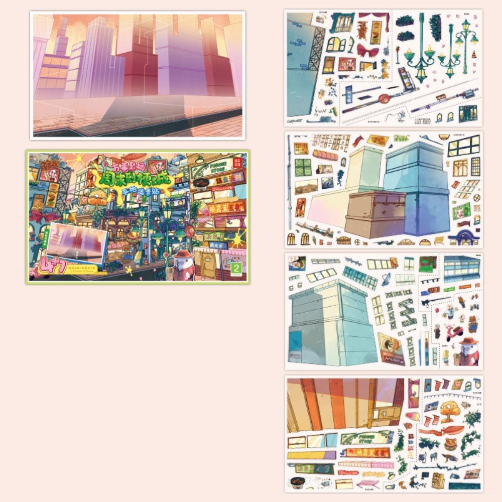 

Weekend to City Series Miniature Landscape Sticker DIY Cabin Scene Sticker New Toy Game Sticker Style 2