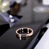 Korean Inlaid Rhinestone Titanium Steel 18K Rose Gold Women's Ring with Diamond Accents - Trendy and Versatile