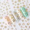 1Pc 3D Christmas Nail Stickers Gold Silver Colors Snowflakes Nail Decals Manicure Decor