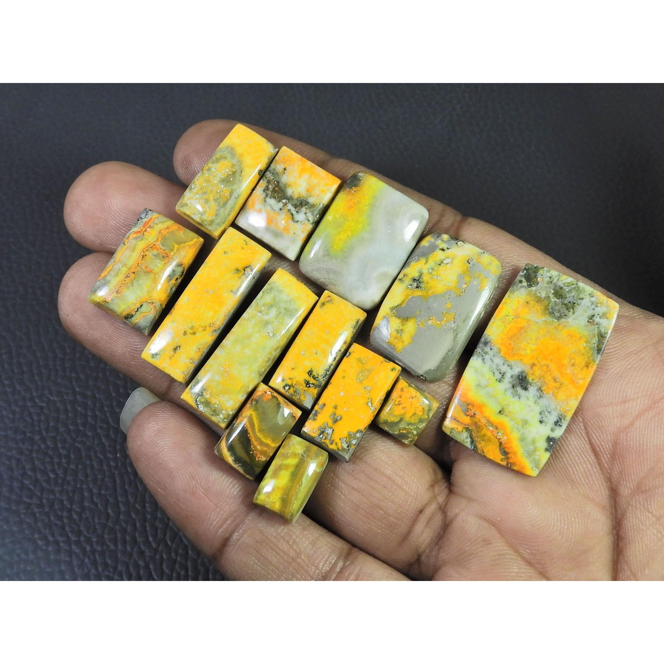 122Cts. Natural Bumble Bee Jasper Octagon Cabochon Loose Gemstone 13Pcs Lot C-2249