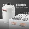 VEVOR Liquid Nitrogen Tank, 30 L Aluminum Alloy Liquid Nitrogen Container, LN2 Tank Dewar with 6 Canisters and Carry Bag with Straps