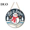 Festive Cartoon Santa Deer Ornaments Christmas Wooden Pendant, Decorative Reindeer/Santa Claus/Gnome Pattern Hanging Sign, Welcome Sign with