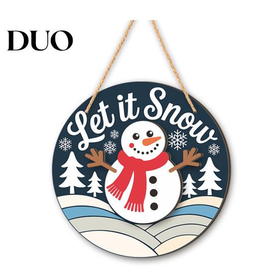 Festive Cartoon Santa Deer Ornaments Christmas Wooden Pendant, Decorative Reindeer/Santa Claus/Gnome Pattern Hanging Sign, Welcome Sign with