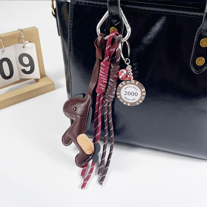 Bag Charm Women's Bag Charm Decoration Cartoon Rocking Horse Women's Leather Charm Bag Cute Bag Accessories Gifts