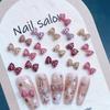 Cartoon Leopard Print Bow Nail Art Jewelry Mixed Maillard Three-dimensional Bow Tie Resin Diamond Nail Art Decoration