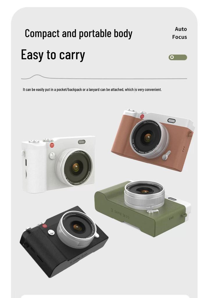 Retro Student HD Flip Screen Camera with High Pixel CCD and Fill Light for Campus Parties