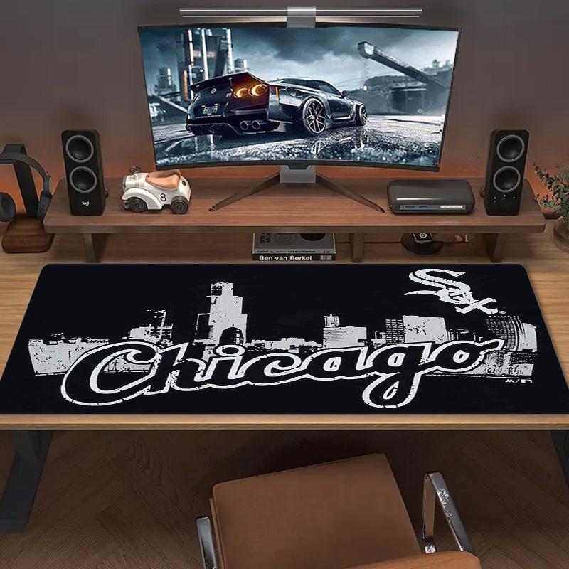 Chicago White Sox Logo Color Mouse Pad Large Gaming Table Cushion Non-slip Laptop Tablet Big Mousepad XXL Mat Mini PC Playmat With Lock edge