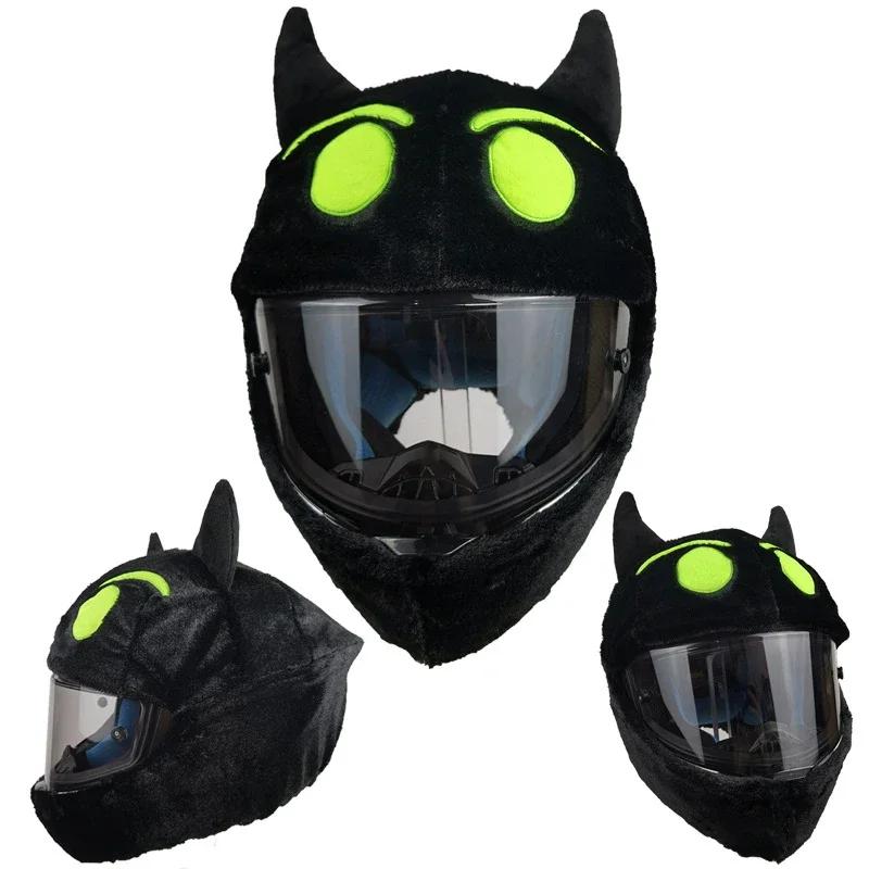 Motorcycle Helmet Cartoons Plush Helmet Protective Cover Helmet Full Face Covers for Outdoor Fun Christmas Personalized Helmets