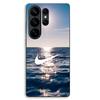 Phone Case - MANIACASE - Samsung Galaxy S26 Ultra - Silicone TPU - Black - Nike Logo White Sea Sun