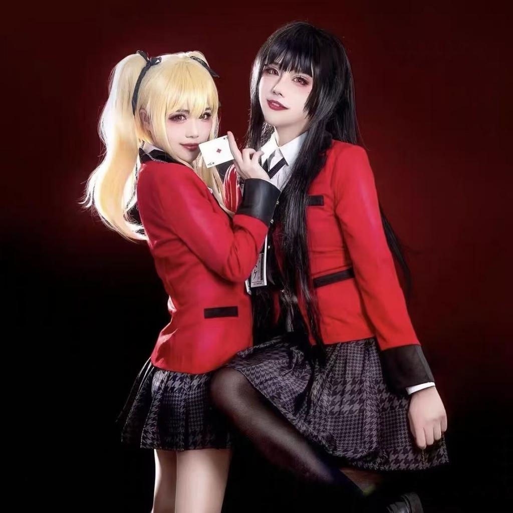 Anime Kakegurui Yomotsuki Runa Cosplay Kostüm Jas JK Schule Uniformen Jas Hoodie Halloween Karneval Kleidung