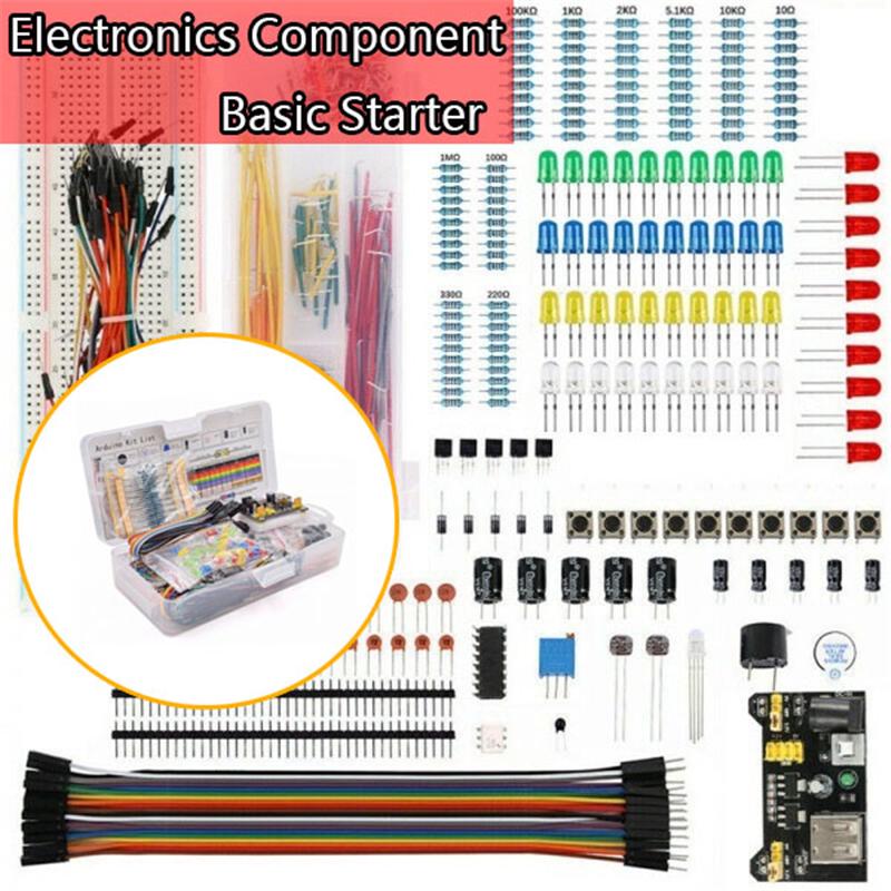 Electronic Starter Kit for Resistor Buzzer Breadboard Dupont cable LED