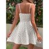 Small Summer New Arrival Fashion Style off-Neck Floral Tie-Neck Smocking Slim Fit Slimming Spaghetti Straps Dress Short Skirt