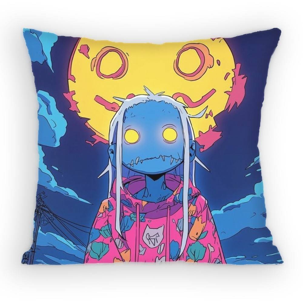 

AI Work Artist Lowswork Cartoon Pillow Case Sofa Living Room Bedroom Headboard Backrest Cushion Square Cushion Nap Time 30x30 cm