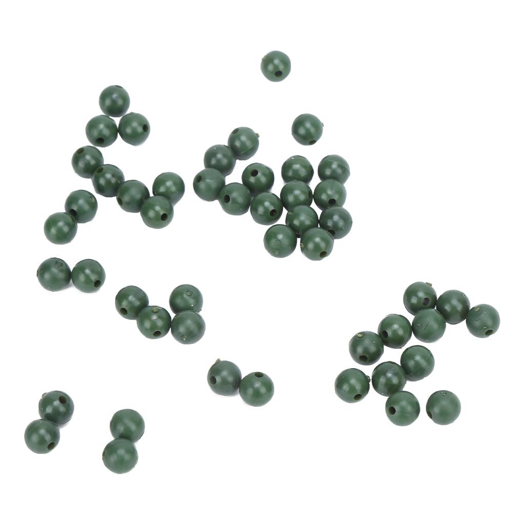 50pcs 8mm Space Beans Set Silica Gel Fishing Line Stopper Collision Avoidance BeansGreen