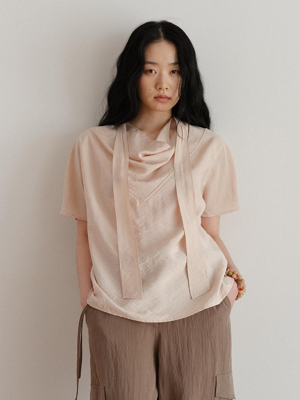 Hunch Tie Cowl Neck Blouse (2Colors) Off White/55(Free)