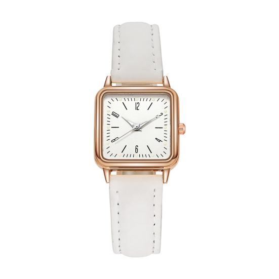 Quartz Watch for Women Luminous Hands Compact Wristwatch Elegant Arabic Numerals Watch Easy Night Reading Square Watch for Daily Wear Gift