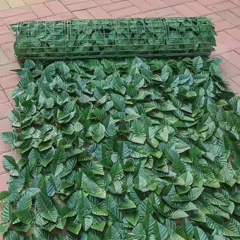 Outdoor Artificial Green Plant Fence with Pothos Leaves – Ideal for Balcony and Garden Decoration