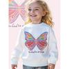 Kids Crewneck Sweatshirt, Vibrant Abstract Butterfly Graphic Print, Soft Cozy Long Sleeve Pullover