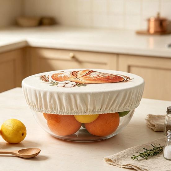 Washable Dough Rising Bowls Cover Cotton Sourdough Starter Jar Cover, Reusable Elastic Fermentation Bowl Dust Proof Covers for Kitchen Breathable