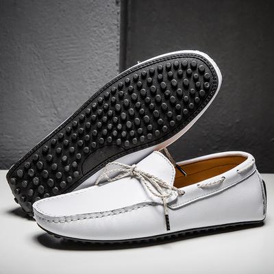 Módní Pánské Ležérní Boty z Pravé Kůže Luxusní Bílé Pánské Mokasíny Moccasins Muž Prodyšné Lehké Měkké Obuv na Řízení Velikost 38-48 49