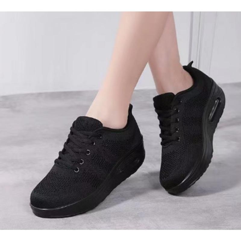 

Женские туфли Flying Weave, женская повседневная обувь, модные трендовые туфли на толстой подошве, женская обувь 40 прохладный черный