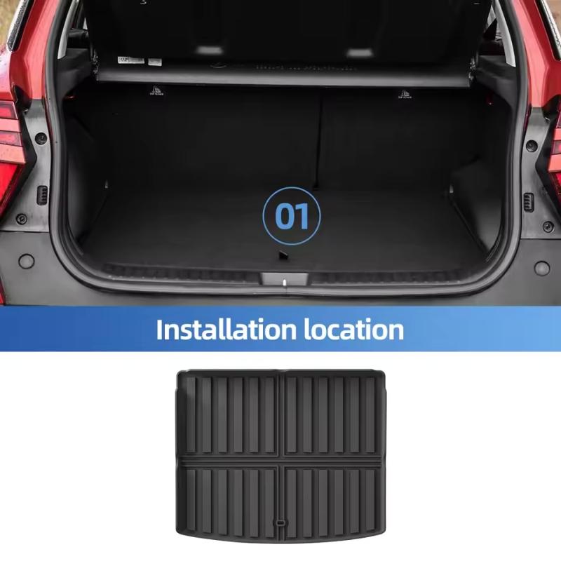 For Hyundai Creta 2016-2025 (Fuel Version) Car Trunk Mat TPE All Weather Trunk Carpet Anti-Scratch Cargo Liner Trunk Floor Mats