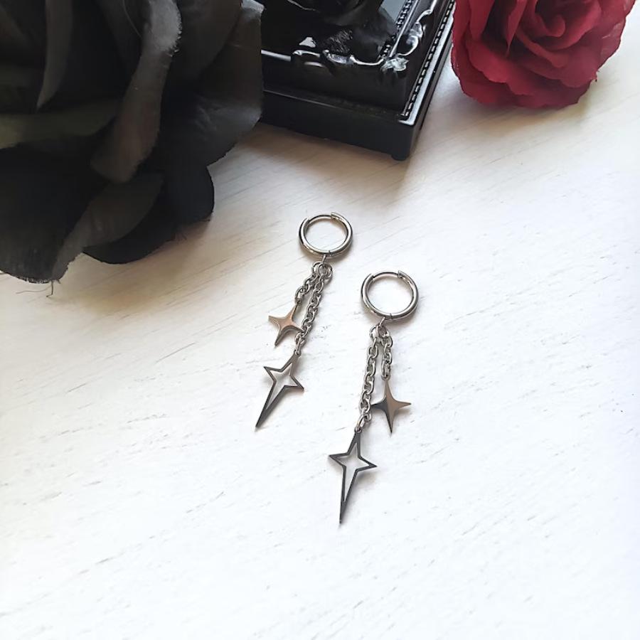 Y2K personalized and creative stainless steel star earrings, suitable for daily wear and holiday gifts