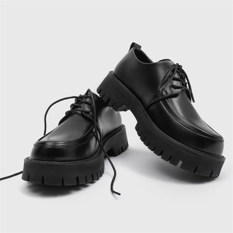 Men Dress Elevator Shoes Lace Up Oxfords Platform Breathable Lift Casual Business Luxury Leather Shoes Taller Male Footwear