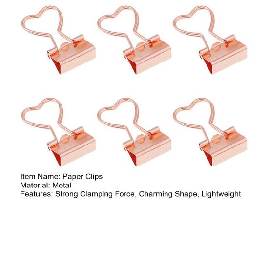 6Pcs Metal Paper Clips Cute Animal Shape Binder Clamps for School Office Colorful Document Photo Holders