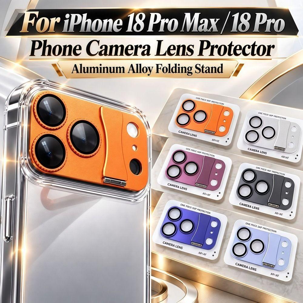 Foldable Stand Phone Camera Lens Protector Anti-scratch Full Cover Phone Lens Cover Aluminum Alloy for iphone 18 Pro MAX 18Pro