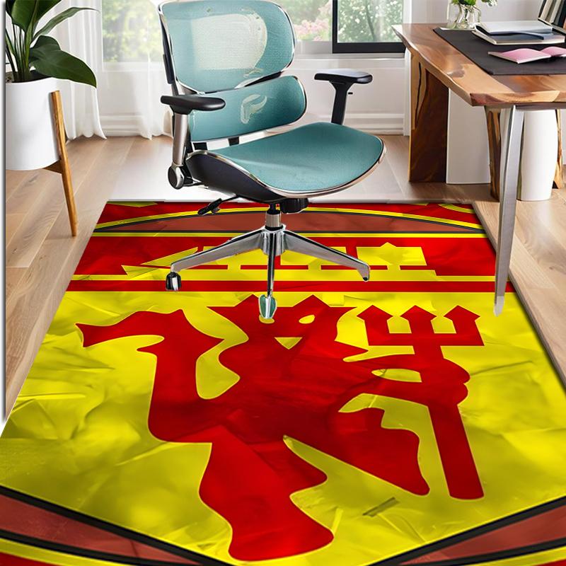 Manchester United F.C Pattern Rug, Indoor/Outdoor Mat, for Picnic, Gameroom, Bedroom, Office, Living Room, Home Decor Carpet, Birthday Gift
