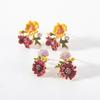 Pinkdudu Multicolor Daisy Flower Stud Earrings Alloy Enamel Retro Series Earrings for Women Jewelry Accessories PD352