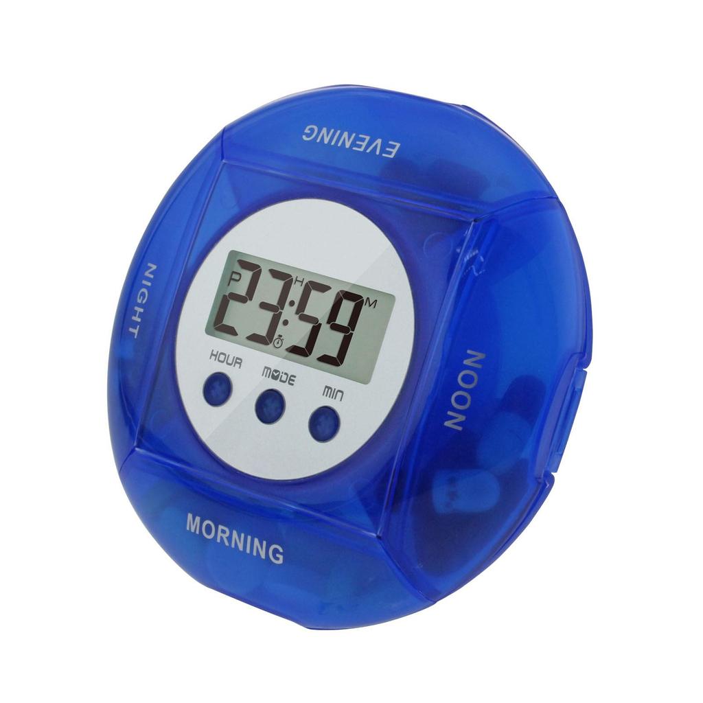 Electronic Timed Pill Box with Pre-recorded Alarm Reminder for Medication
