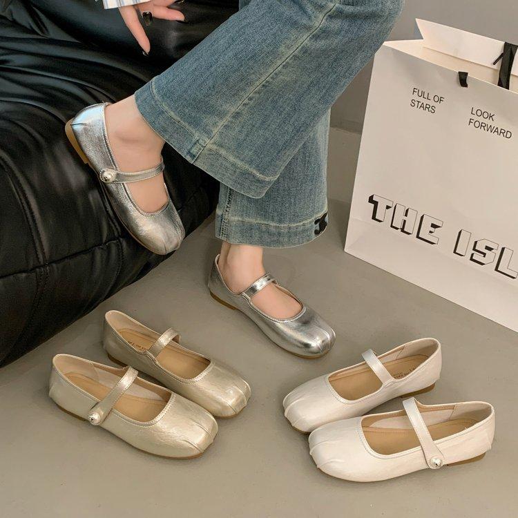 Pantofi simpli Mary Jane retro franțuzești pentru femei 2025 nou vară versatili cu talpă plată cu fustă talpă moale pantofi beanie