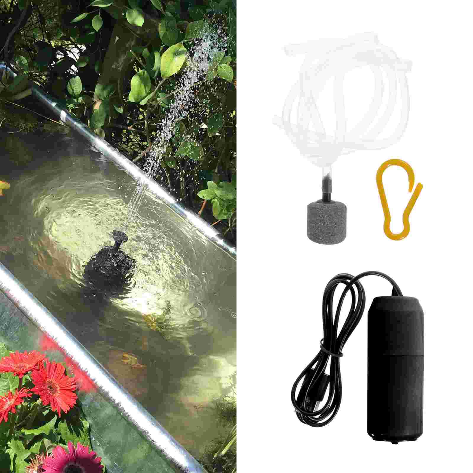 

Mini Black Silent Oxygen Pump Fish Tank Bubbler USB Aquarium Air Pump Pet Products Aerator Compressor Bowl Home Use High Class 8X3X3CM чорний