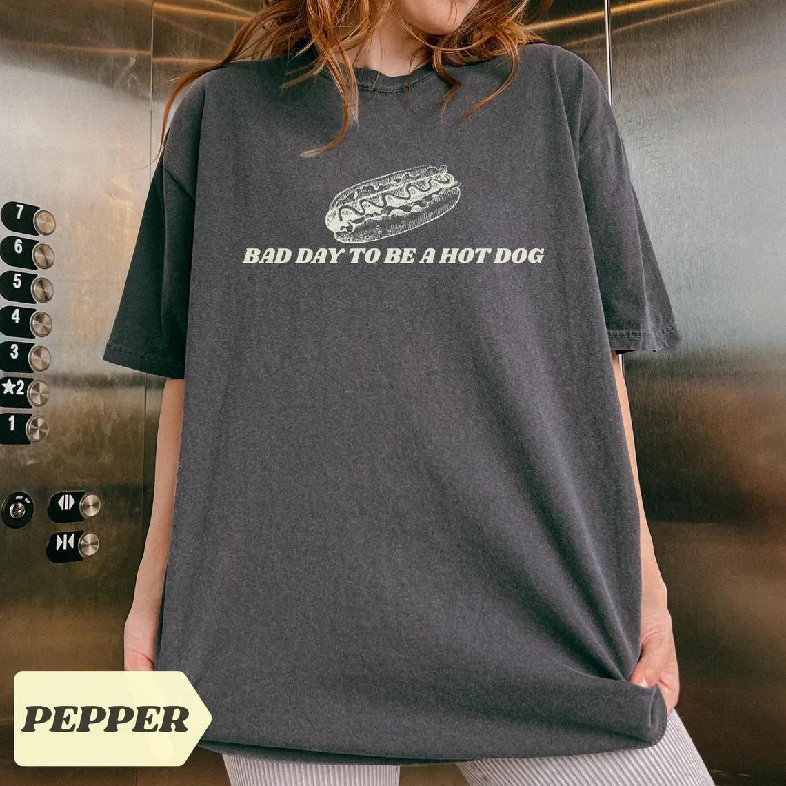 Bad Day To Be A Hot Dog T-Shirt Hot Dog Shirt 4th Of July Shirt Funny Shirt XL