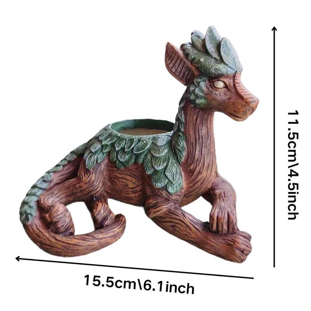 Creative Dragon Tree Succulent Planter Resin Garden Statue Unique Succulent Pot Decorative Plant Pot Gift for Nature Lovers Pot