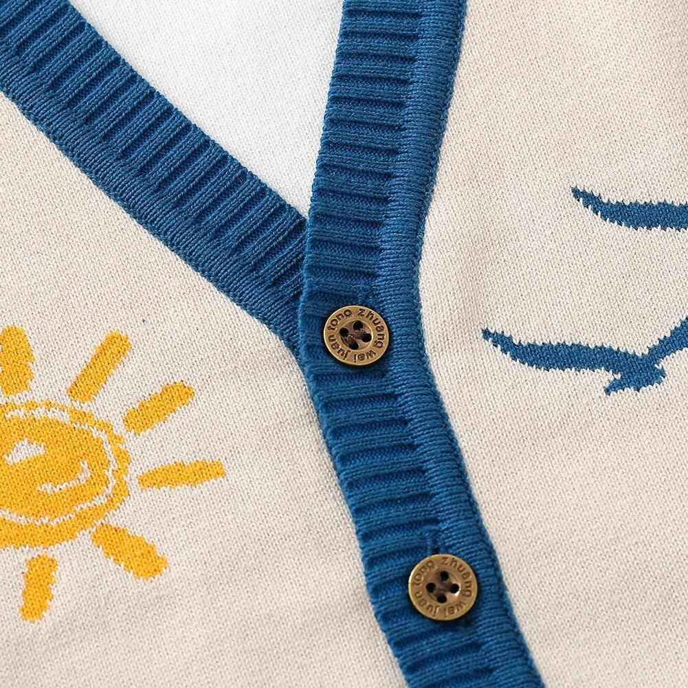 Baby Knit Sweater Vest Kids Boys Cardigan V-Neck Sweater Button Up Waistcoat Toddler Girl Casual Outerwear