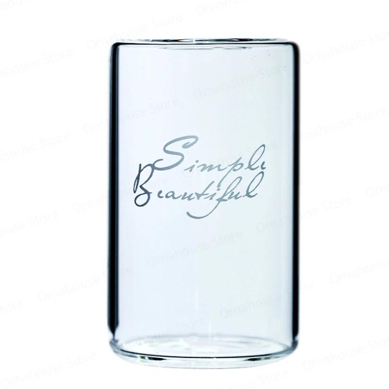 New Minimalist Printed Small Hole Glass Flower Vase Transparent Hydroponic Hydroponic Flower Arrangement Handicraft Decoration