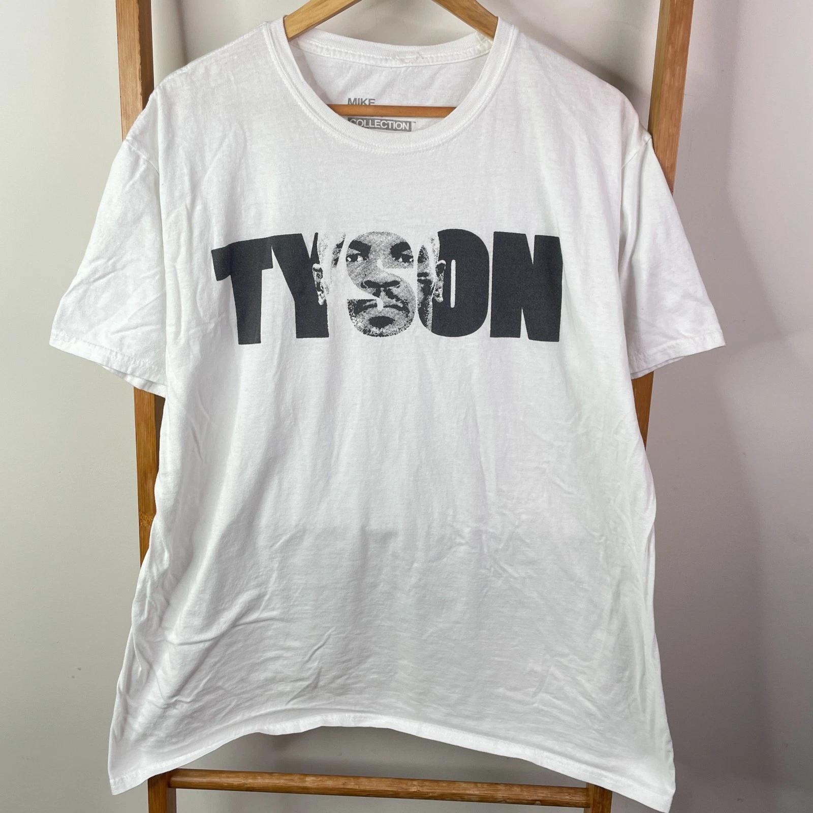 Mike Tyson Collection Shirt Mens Extra Large White Graphic Print Boxing Casual 2XL