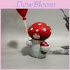 Wooden Mushroom Figurine With Balloons Handmade Home Decor Gift For Friends And Celebrations