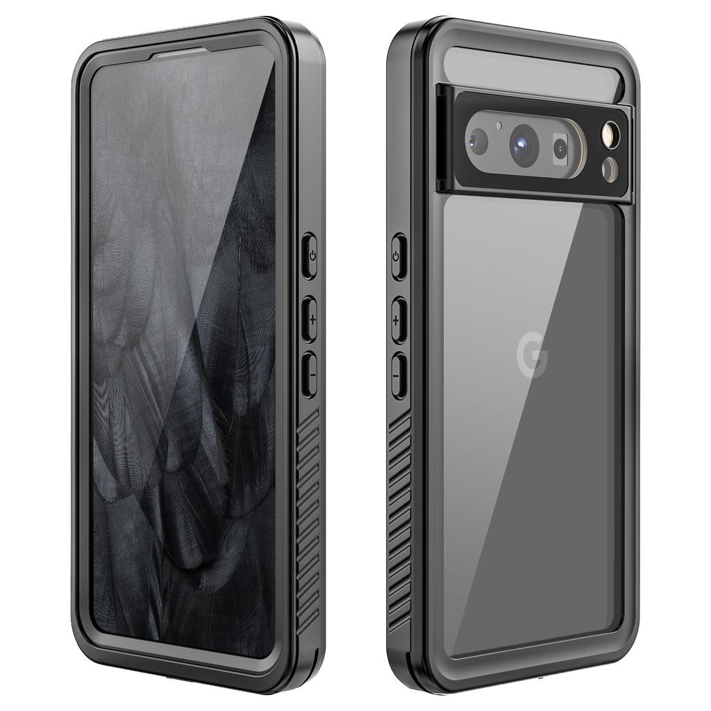 FS Series for Google Pixel 8 Pro Waterproof Case IP68 PC+TPU Snorkelling Dustproof Clear Phone Cover