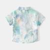 Boys' Chinese Style Short Sleeve Shirt Children's Summer Clothing Baby Stand Collar Shirt Kids Frog Button Floral Print Casual Tops