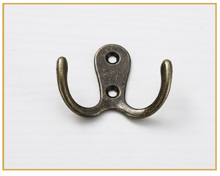 10pcs Coat Hooks 2 Hole Wall-mounted 2-Pronged Clothes Hook Towel Hook Coat Hanger for Robes Coats Hats Keys Towels Black