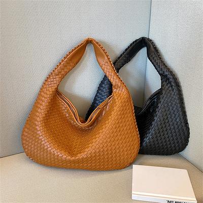French High-End Woven Bag For Women, Versatile Shoulder Bag, Niche Texture Portable Commuter Bag