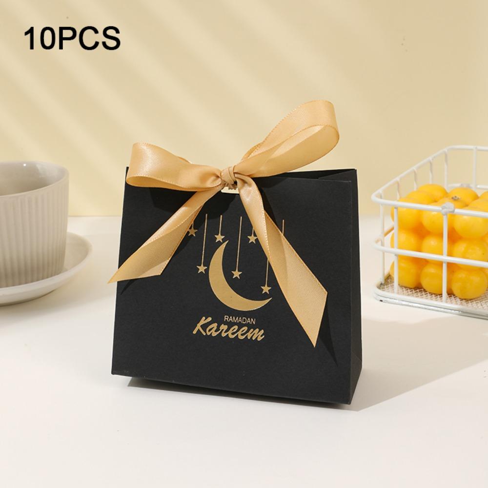 

10PCS With Ribbon Cookie Box Paper Gift Wrapping Box New Packaging Paper Box Party Supplies Style 5