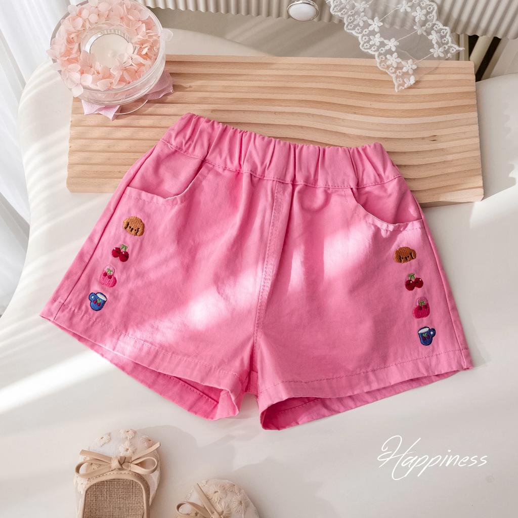Girls' Summer Casual Pants Korean Cartoon Embroidered Shorts Girl Sweet and Cute Shorts Summer Pants