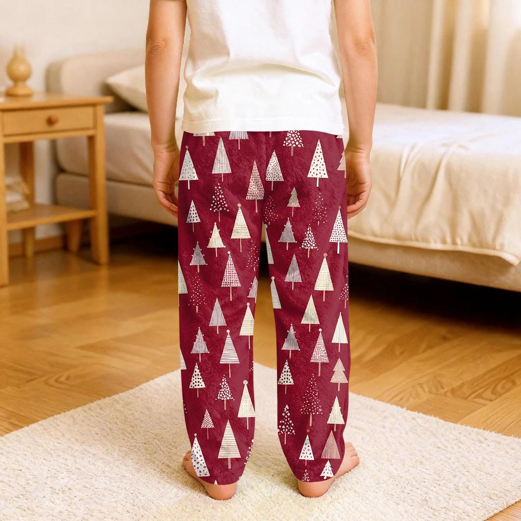 Children's Soft Comfortable Pyjama Bottoms Casual  Christmas Print Home Pants