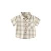 Summer Boys' Short-Sleeved Plaid Shirt, Baby Boy Polo Shirt, Half-Sleeved Collared Top, Pure Cotton Kidsren's Shirt, Kidsren's Clothing