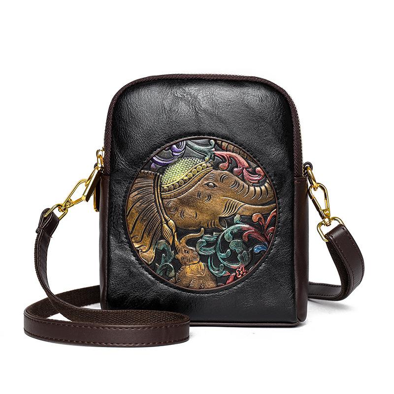 

Повседневная сумка через плечо с тисненым принтом пиона премиум-фактуры - новая сумка через плечо в китайском стиле для повседневного использования и поездок на работу